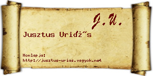 Jusztus Uriás névjegykártya